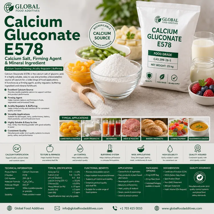 Calcium Gluconate food additive food additive ingredient illustration