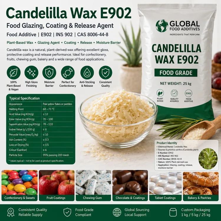 Candelilla Wax food glazing and coating ingredient food additive ingredient illustration